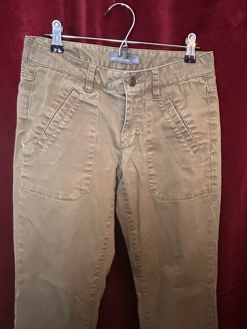 L.L. Bean Olive Green Cropped Ankle Pants